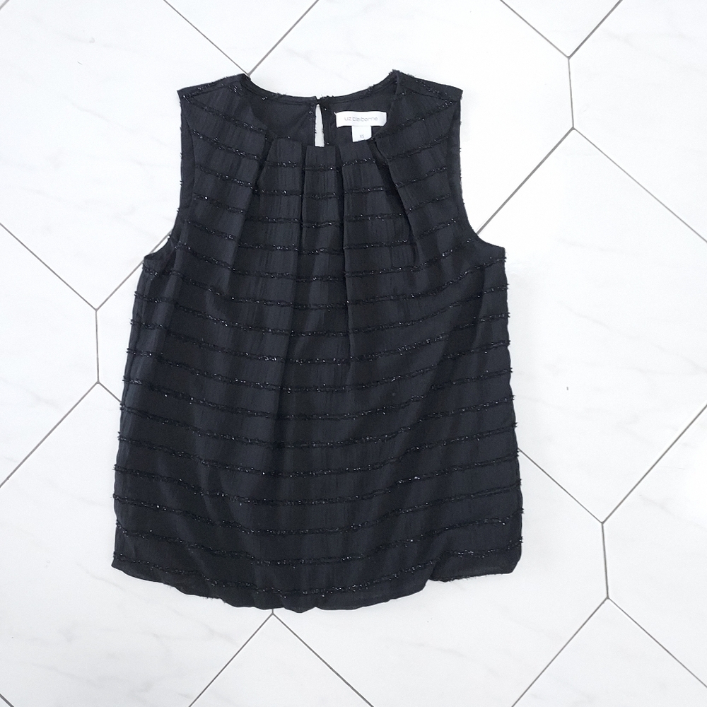 Liz Claiborne Black Sparkly Top Size XS